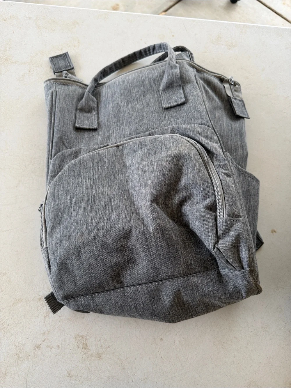 Enfamil Wonder Gray Convertible Baby Insulated Diaper Backpack Tote